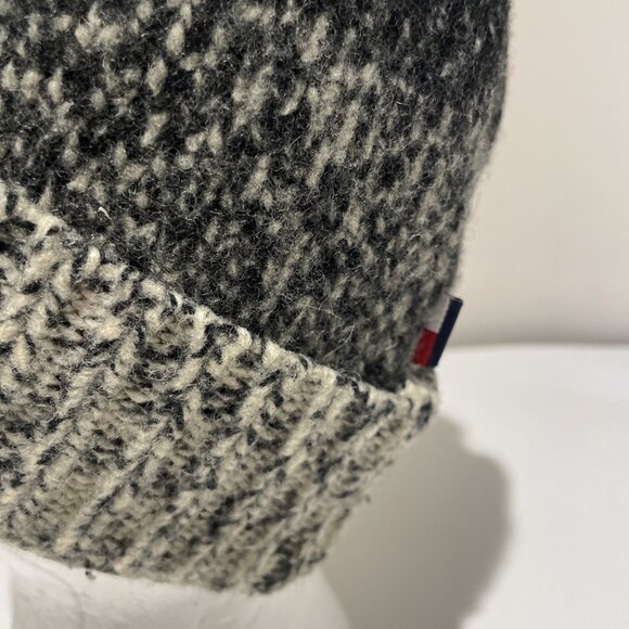 Vintage 90s Tommy Jeans Skull Beanie Hat Gray Lambswool Da Ali G Unisex Gorpcore - Picture 2 of 7